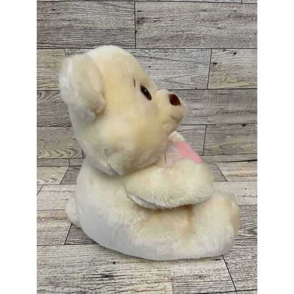 RUSS Love Pals - Get Well Soon Plush Teddy Bear Cream Colored w/ Pink Tissue Box - Picture 3 of 10